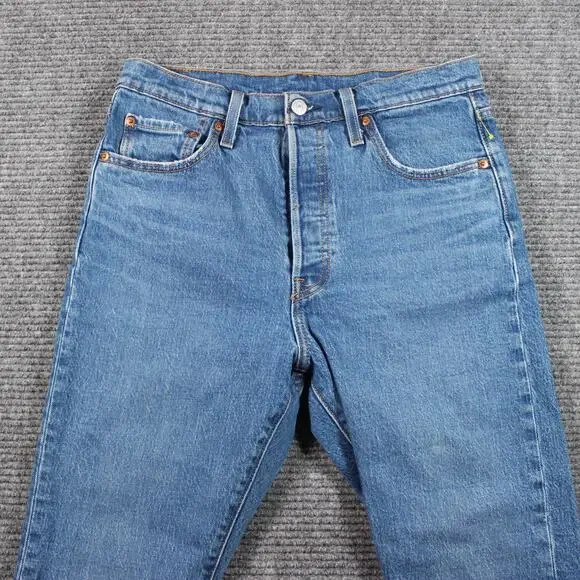 Levi’s Jeans Womens 29x28 Light Blue 501 Skinny Button Fly Stretch - Picture 3 of 10